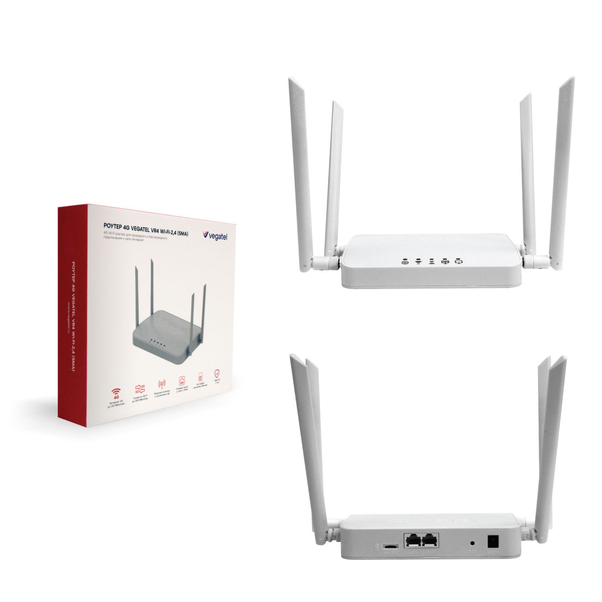 Комплект с роутером VEGATEL VR4-PO-15 (F – SMA)