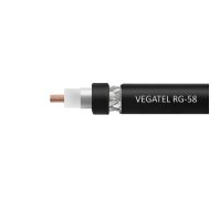 Кабель коаксиальный VEGATEL RG-58 A/U (ГОСТ, PVC, черный) бухта 100м